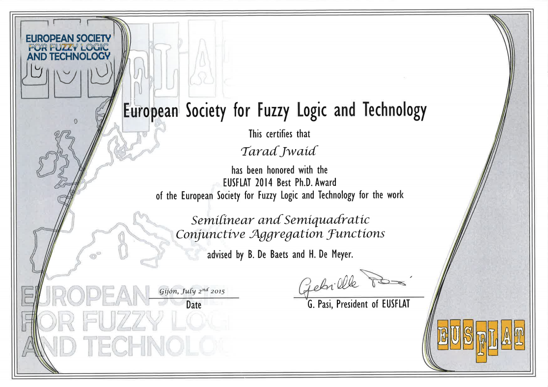 EUSFLAT 2014 Award