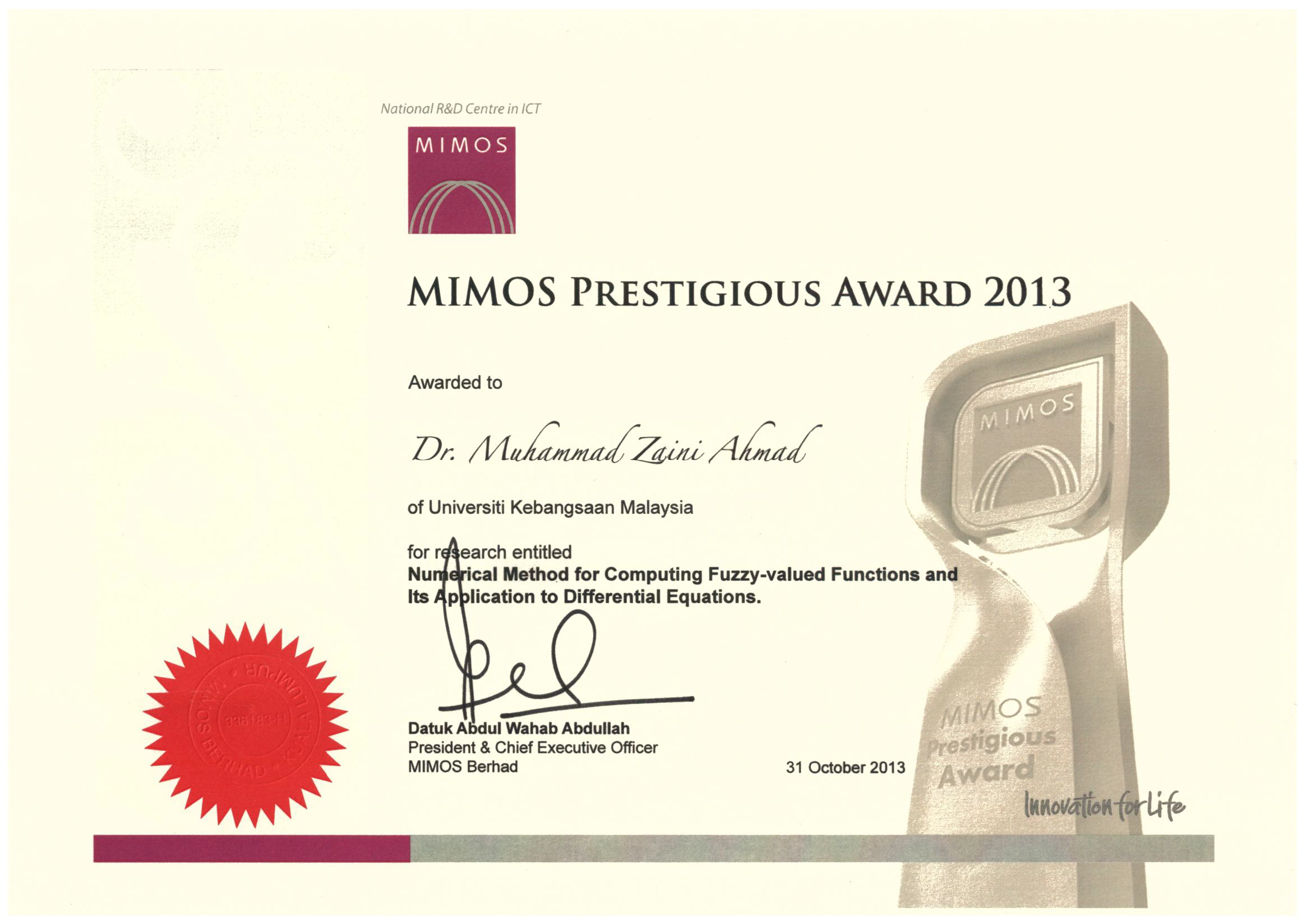 MIMOS Award